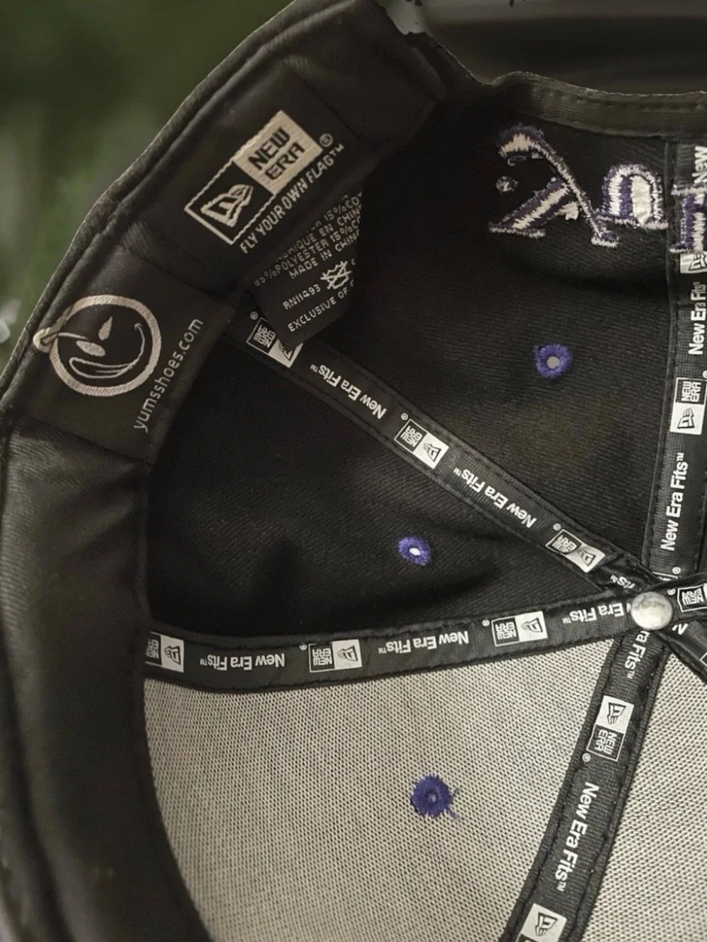Yums Shoes X New Era Smiley Face Hat Black Purple Logo Snapback Cap 9fifty
